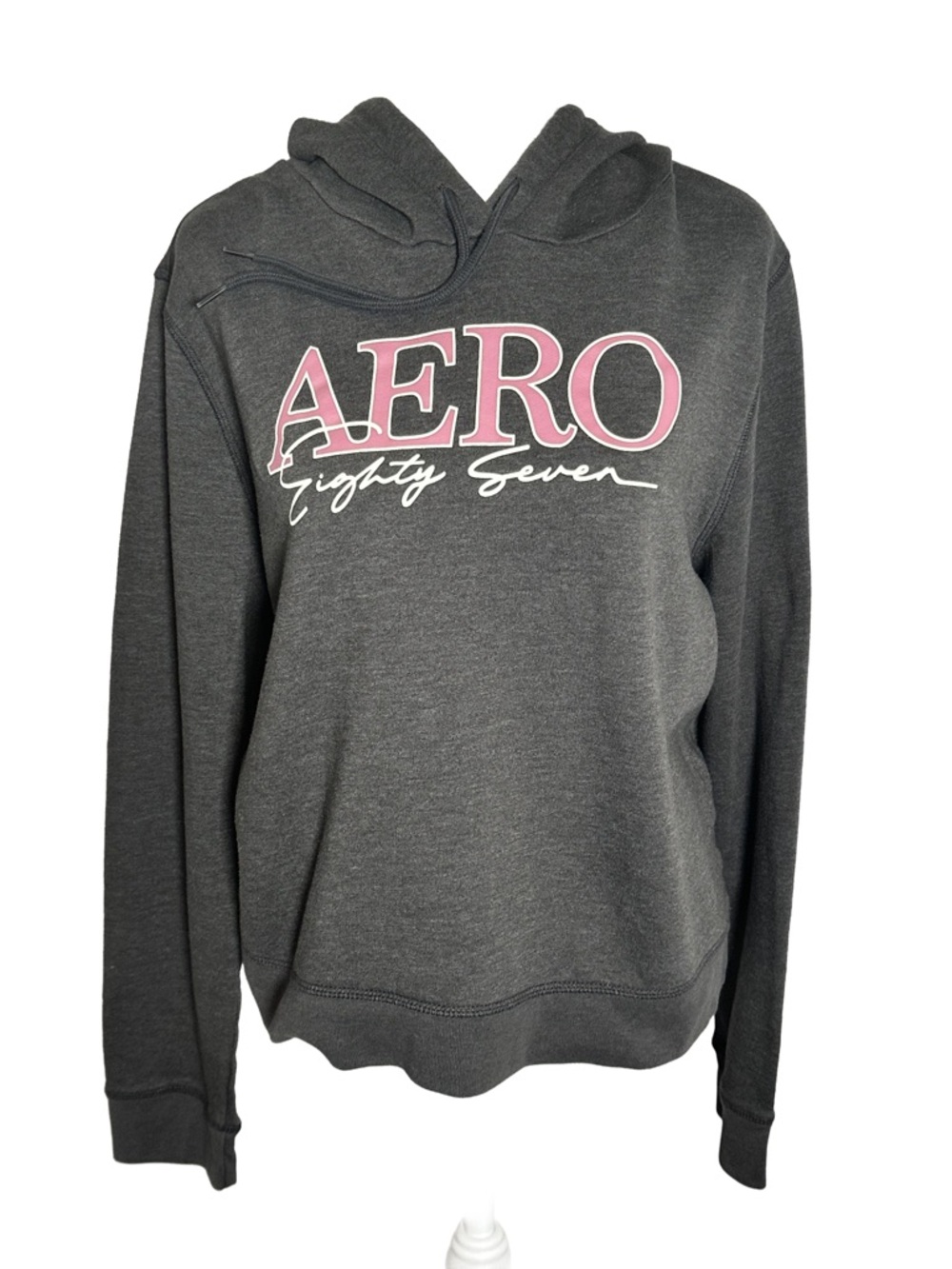 Aeropostale Dark Gray Crewneck Sweater with Maroon Logo - Picture 2 of 6